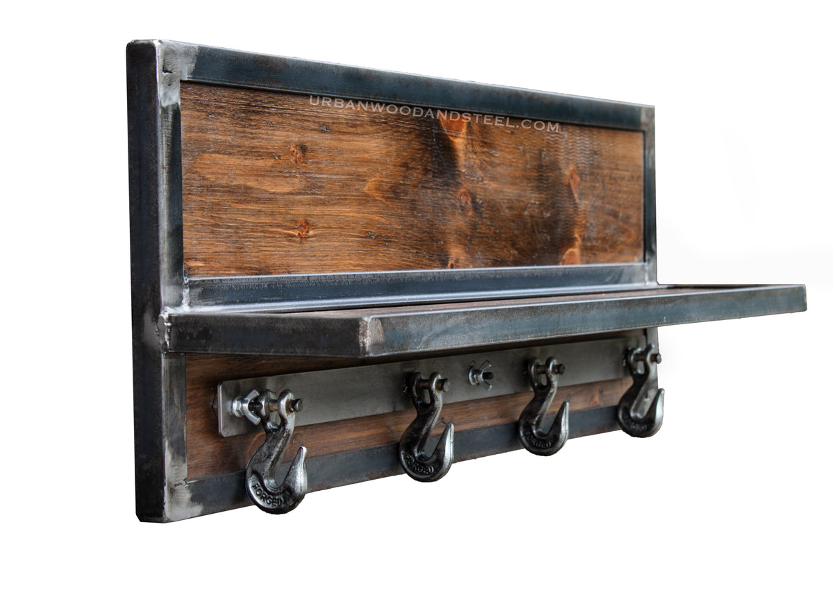 8' Coat Hook Rack with Shelf - Wall Mounted - 103-096 - Camden-Boone